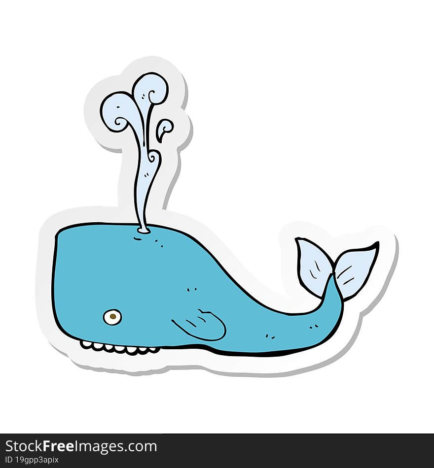 sticker of a cartoon whale