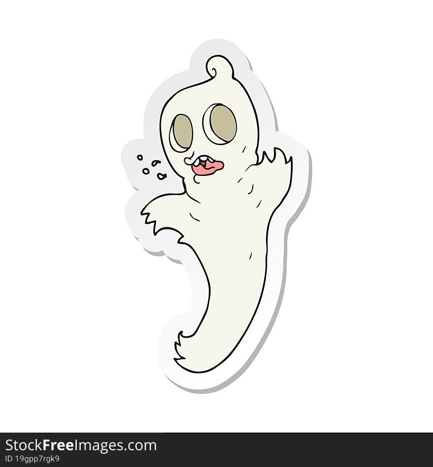 Sticker Of A Cartoon Ghost