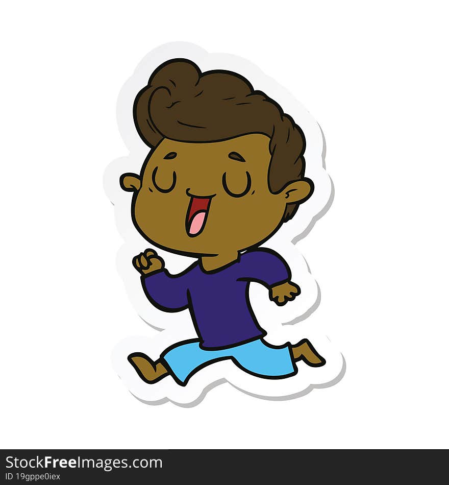 sticker of a happy cartoon man