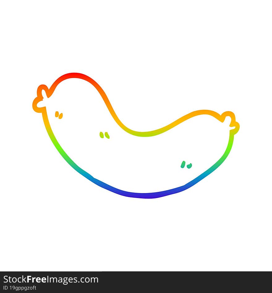 rainbow gradient line drawing cartoon uncooked sausage