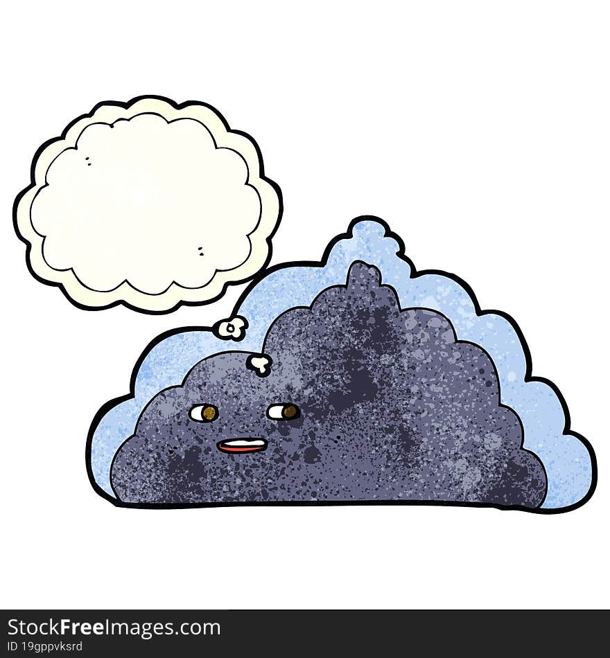 cartoon cloud with thought bubble