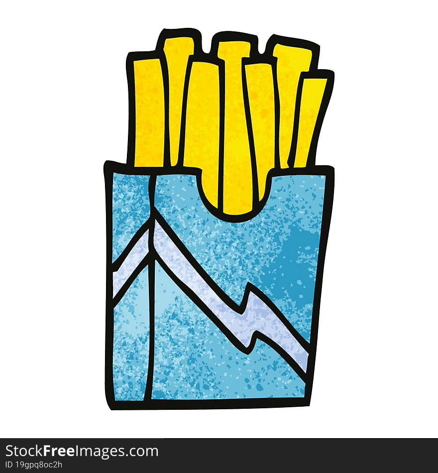 cartoon doodle fast food fries