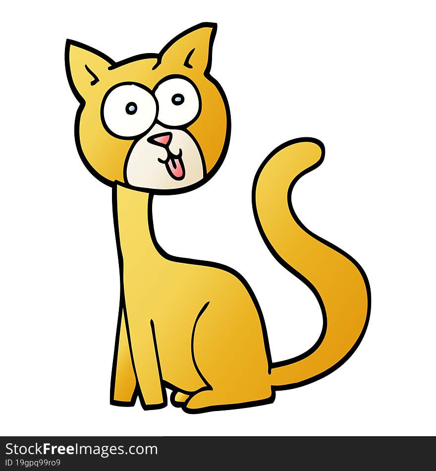 funny vector gradient illustration cartoon cat