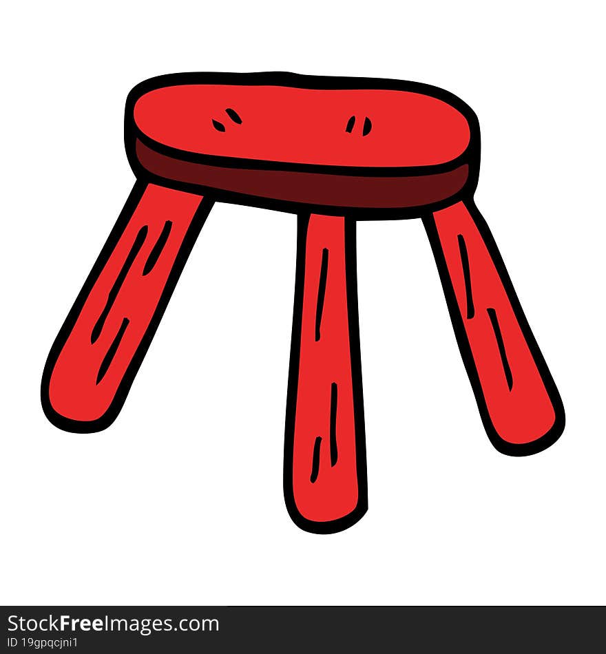 cartoon doodle low stool