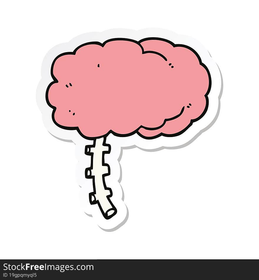 sticker of a cartoon brain