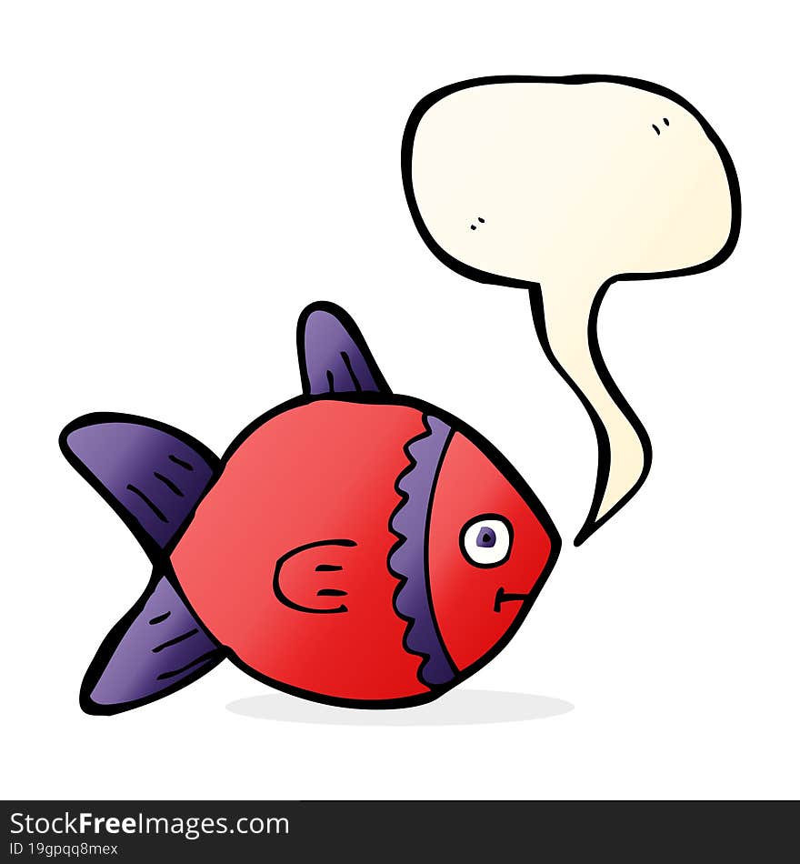 cartoon fish with speech bubble