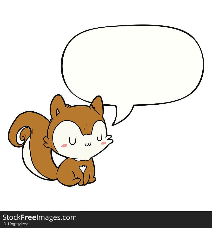 cartoon squirrel and speech bubble