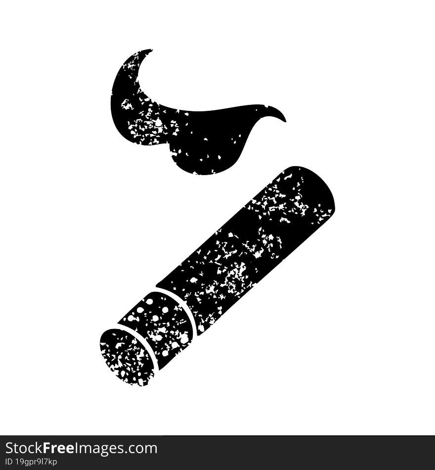 Distressed Symbol Smoking Cigarette