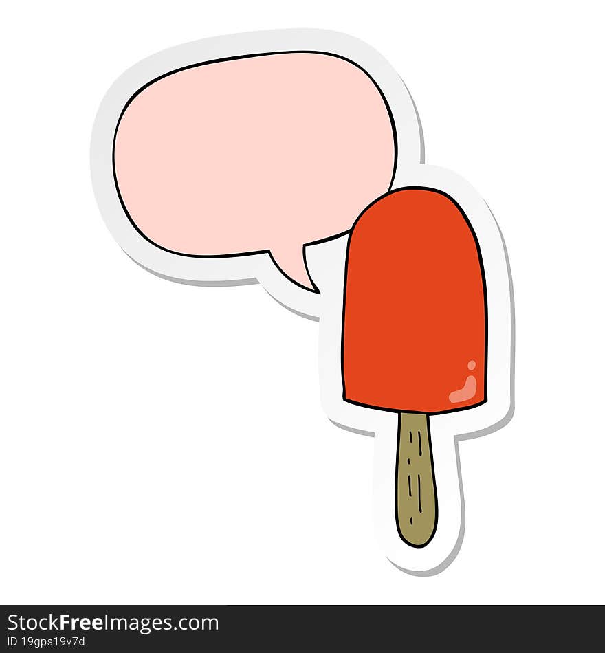 cartoon lollipop and speech bubble sticker