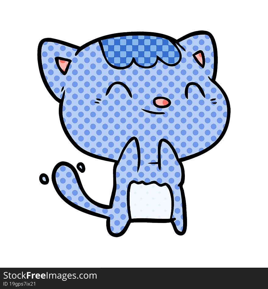 cute cartoon happy little cat. cute cartoon happy little cat