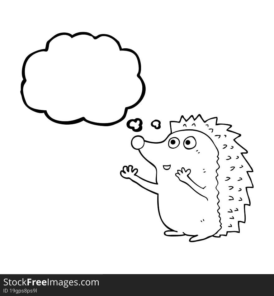 thought bubble cartoon cute hedgehog