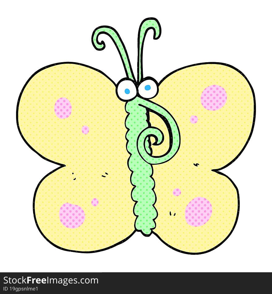 freehand drawn cartoon butterfly