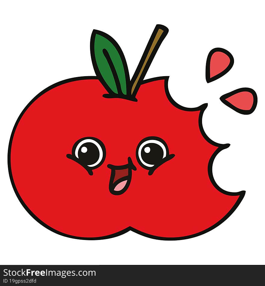 Cute Cartoon Red Apple