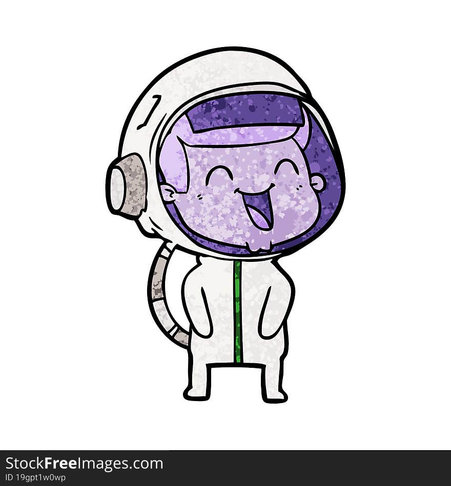 happy cartoon astronaut. happy cartoon astronaut