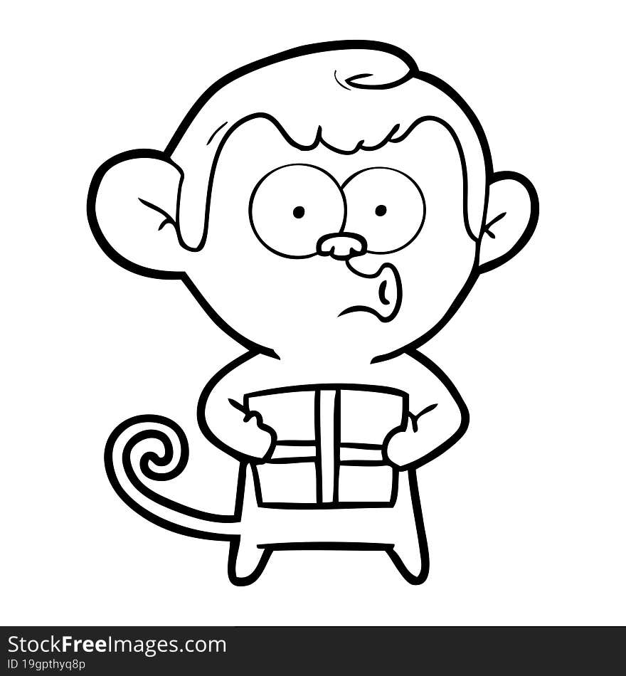 cartoon christmas monkey. cartoon christmas monkey