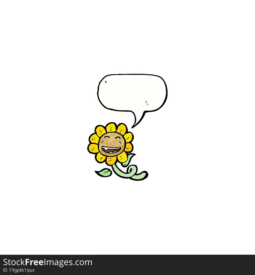 sunflower with speech bubble
