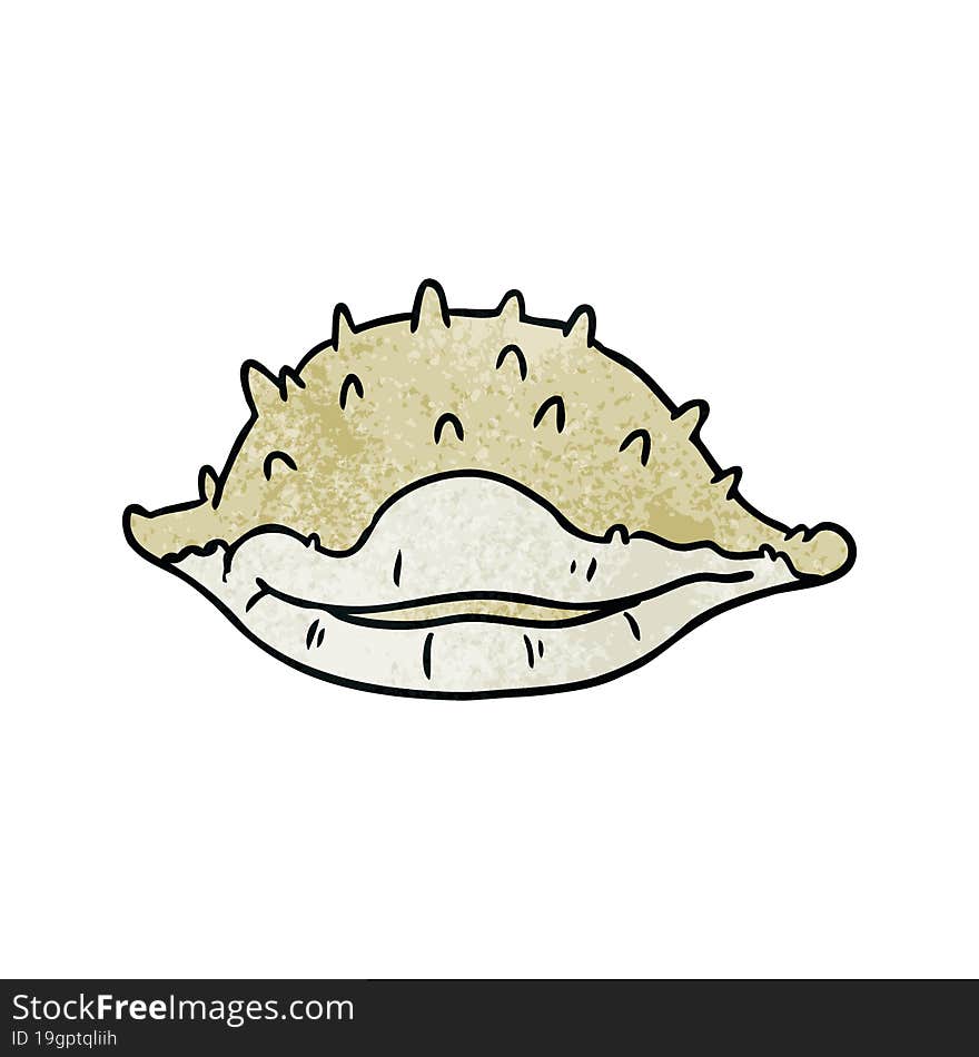 hand drawn textured cartoon doodle of a sea shell