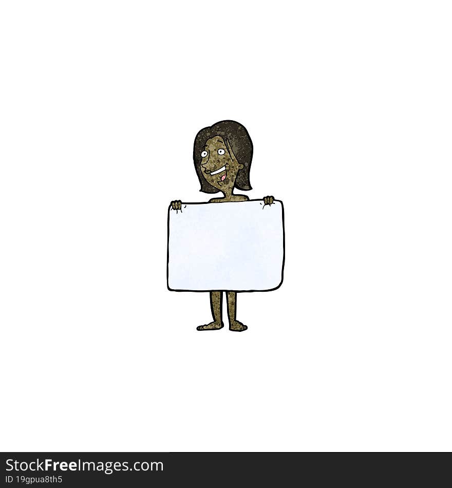 cartoon woman hiding behind towel