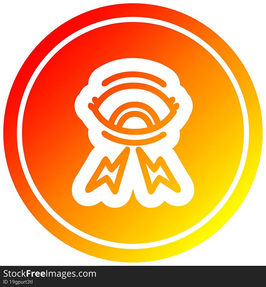 mystic eye circular icon with warm gradient finish. mystic eye circular icon with warm gradient finish