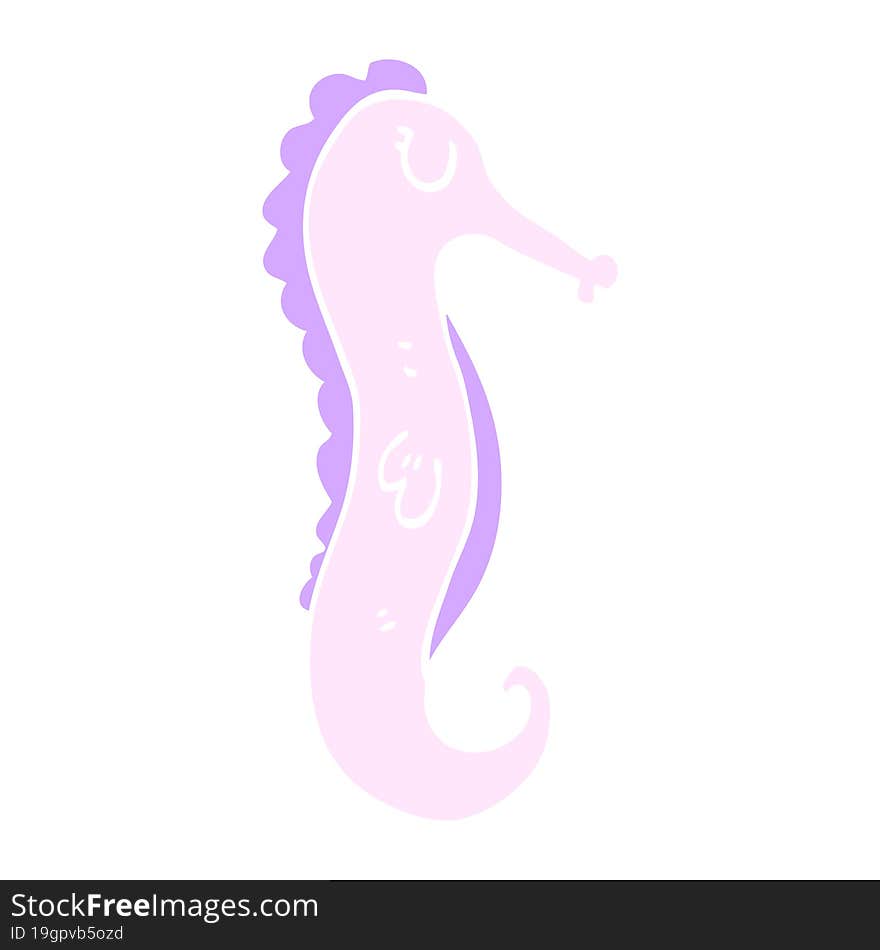 cartoon doodle sea horse