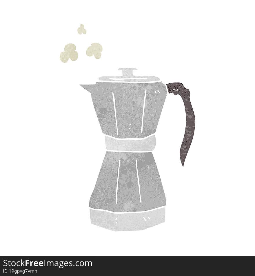 freehand retro cartoon stovetop espresso maker