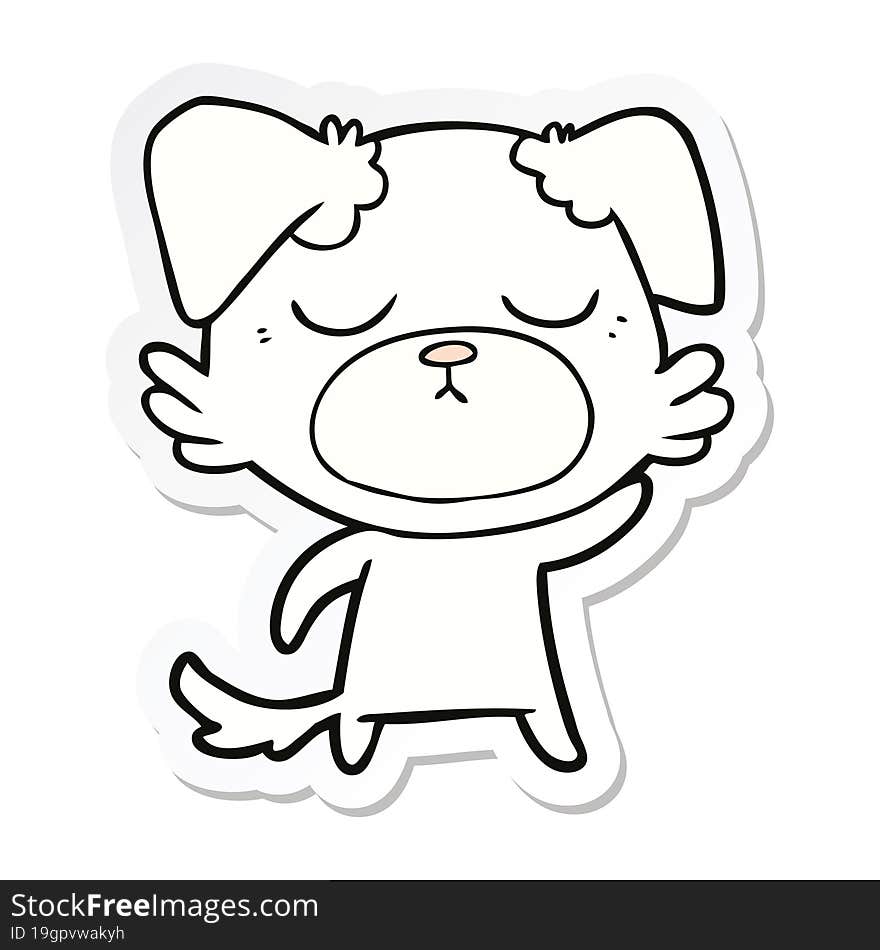 sticker of a cute cartoon dog