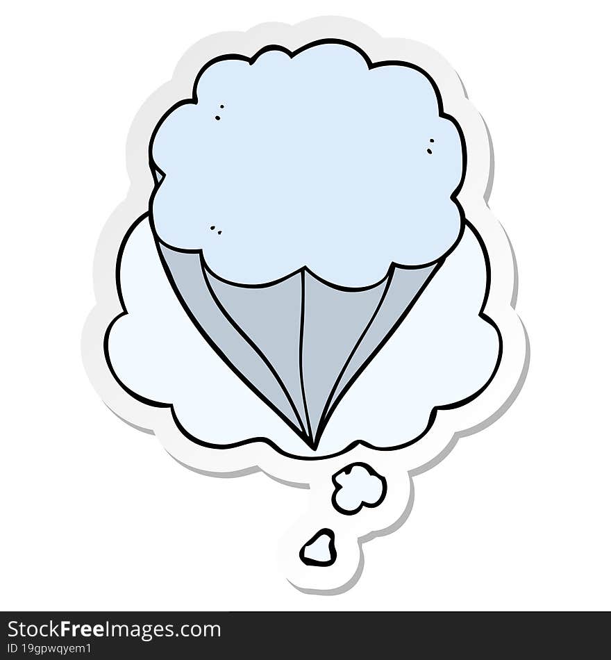 Cartoon Cloud Symbol And Thought Bubble As A Printed Sticker