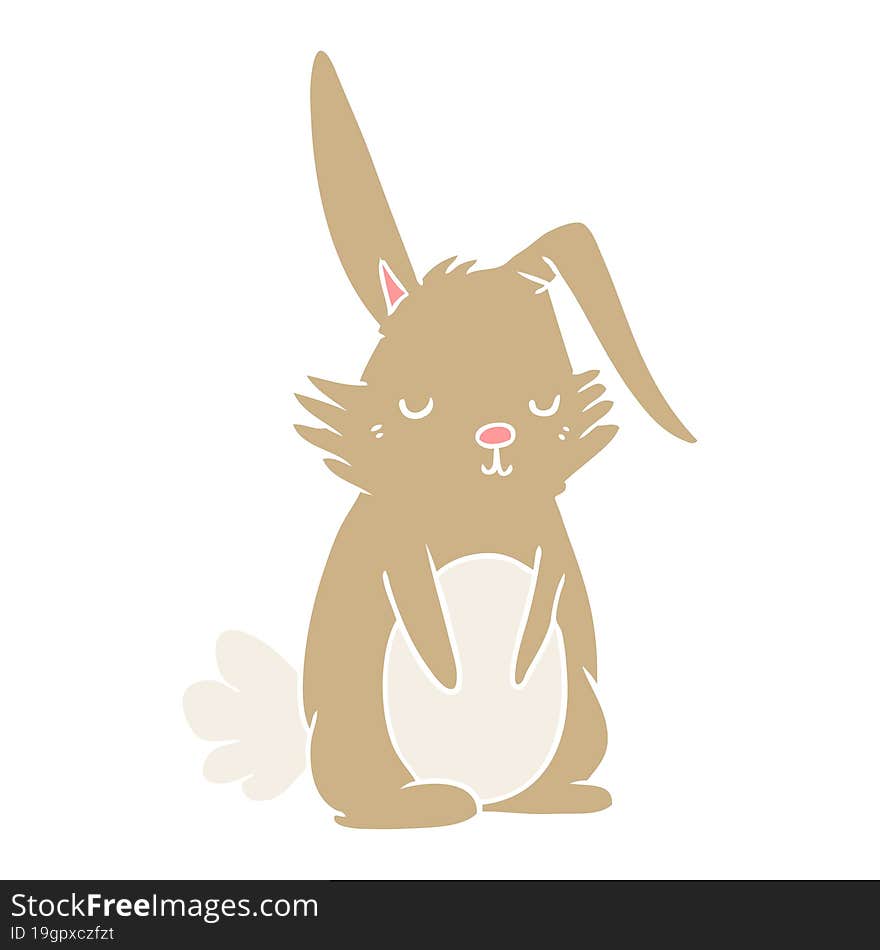 flat color style cartoon sleepy rabbit