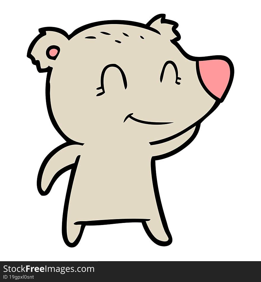 smiling bear cartoon. smiling bear cartoon