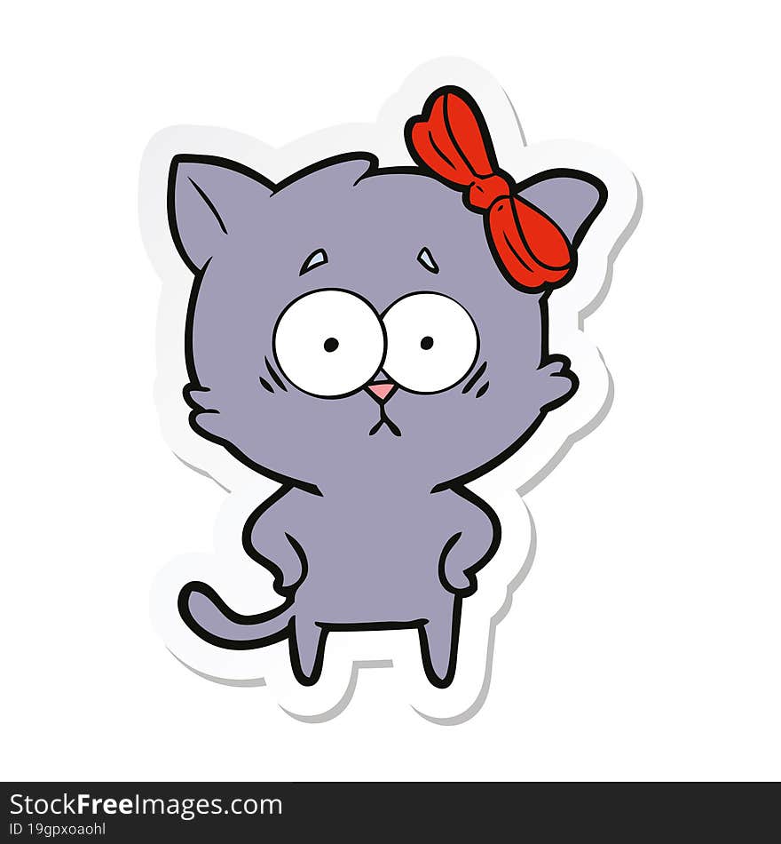 sticker of a cartoon cat