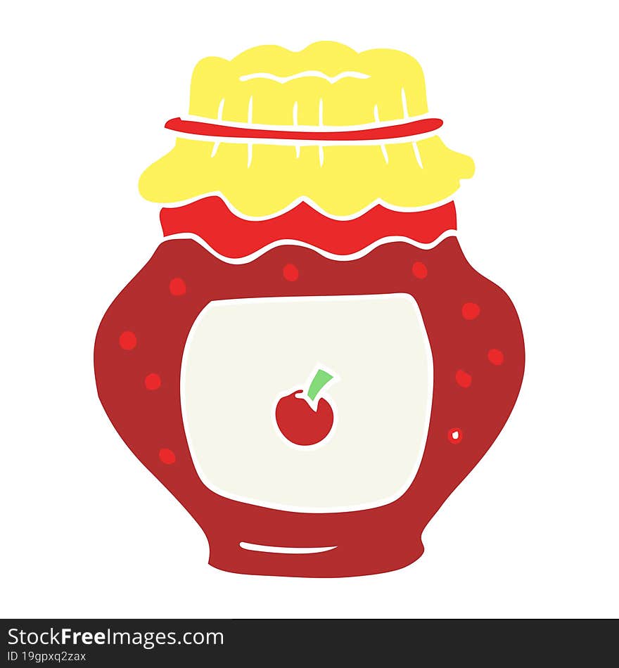 flat color illustration of a cartoon jar of jam