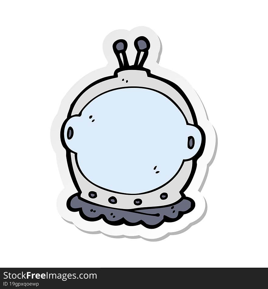 sticker of a cartoon astronaut helmet