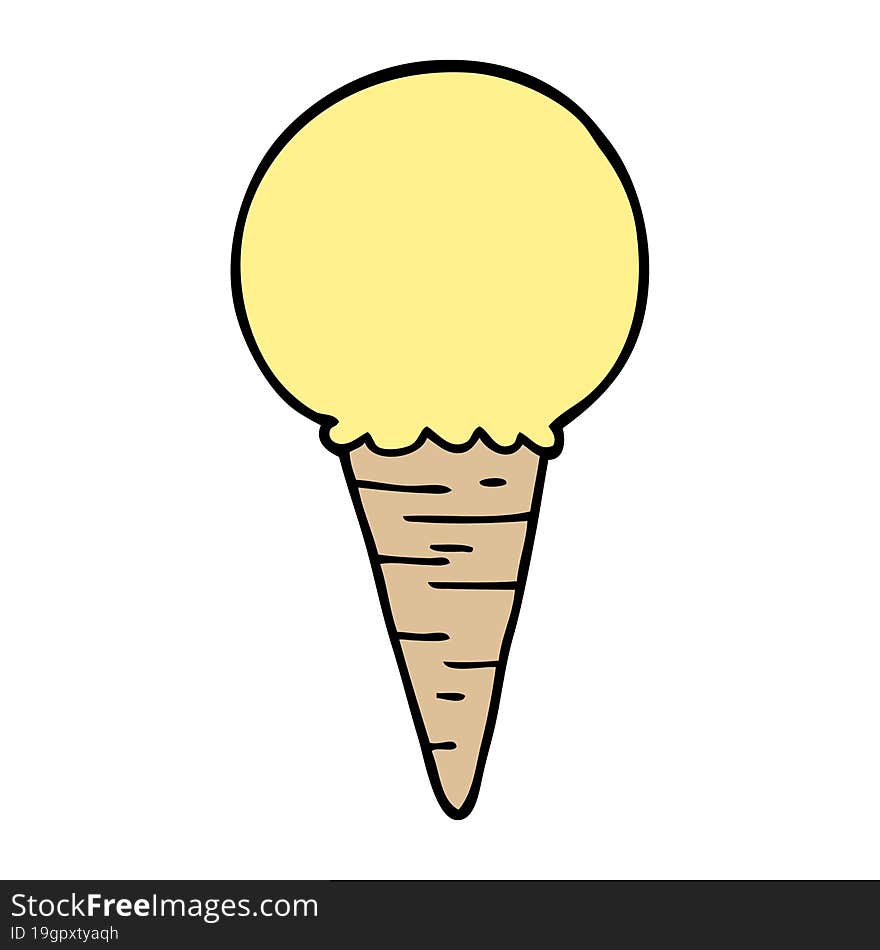 cartoon doodle ice cream cone