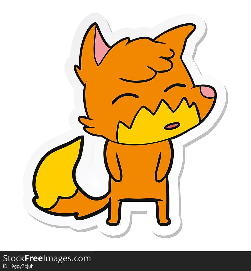 sticker of a cartoon fox