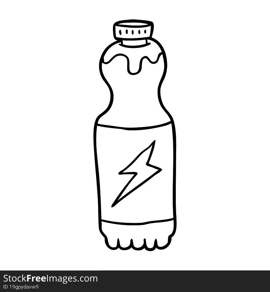 line drawing of a soda bottle. line drawing of a soda bottle