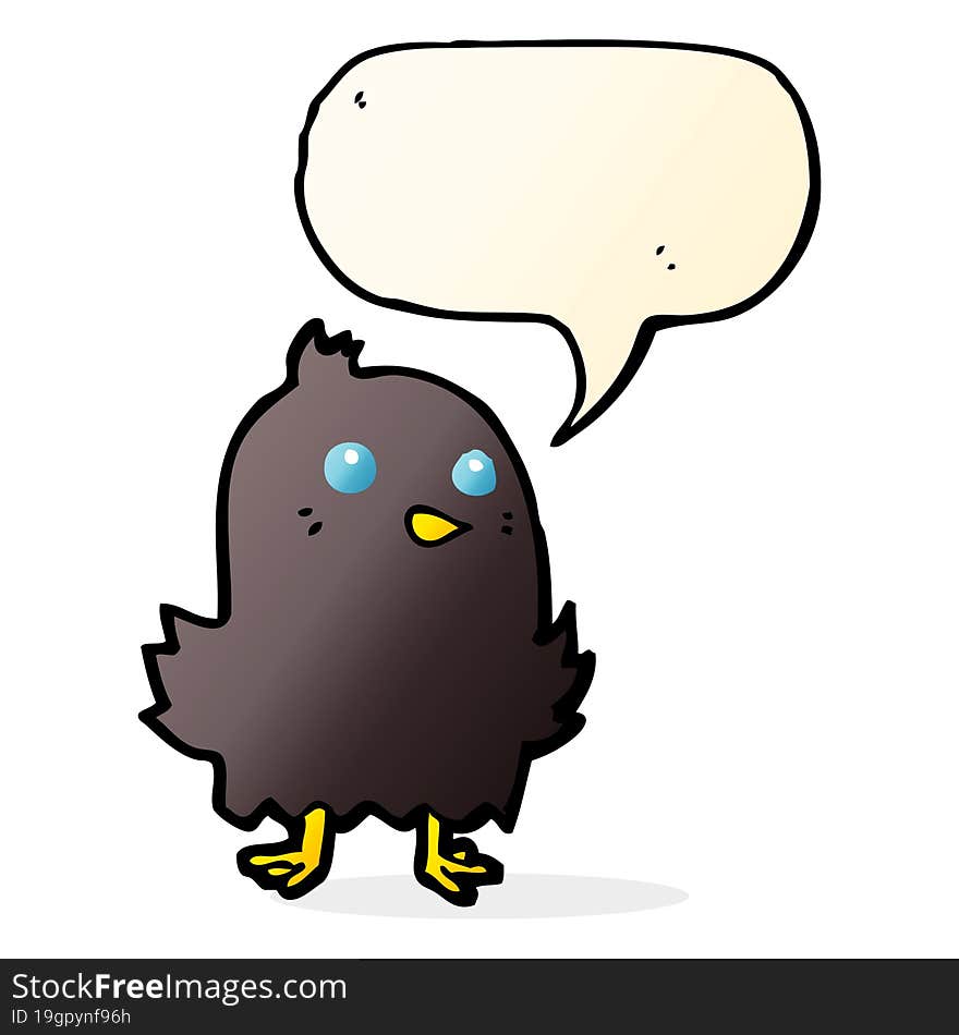 cartoon bird with speech bubble