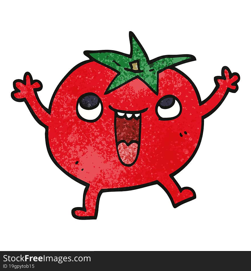 cartoon doodle happy tomato