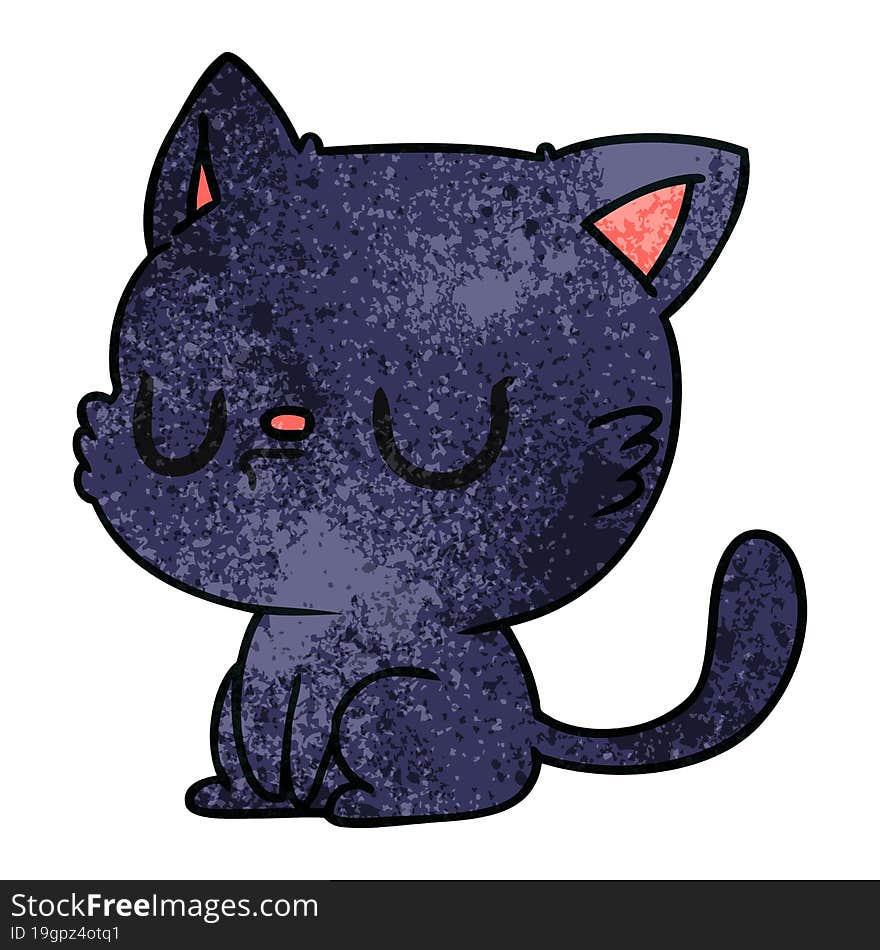 textured cartoon of cute kawaii cat