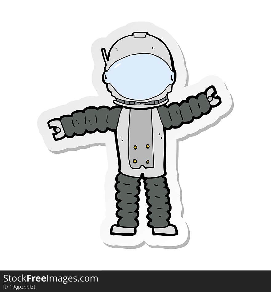 sticker of a cartoon astronaut