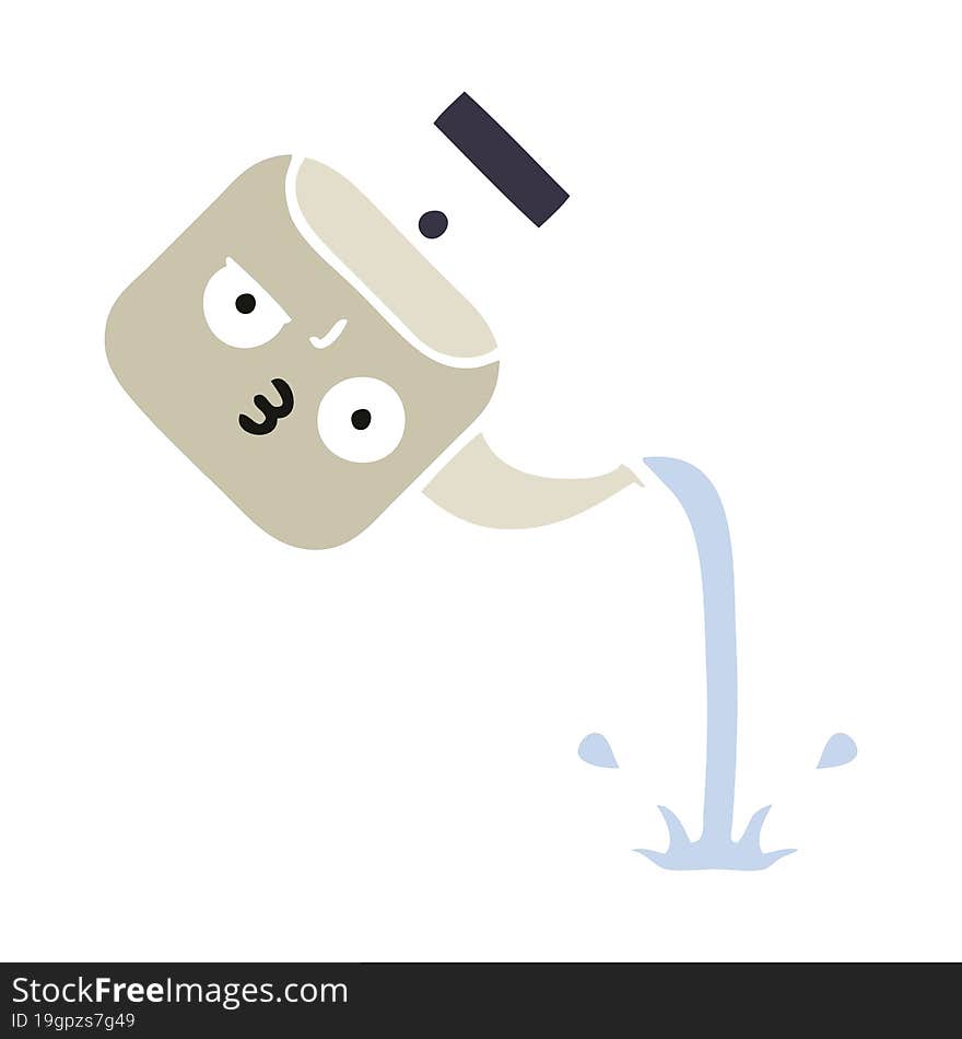 Flat Color Retro Cartoon Pouring Kettle