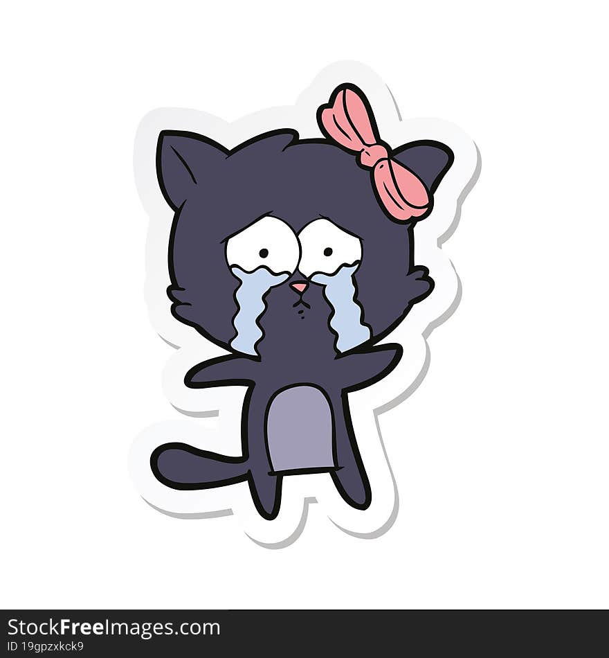 Sticker Of A Cartoon Cat