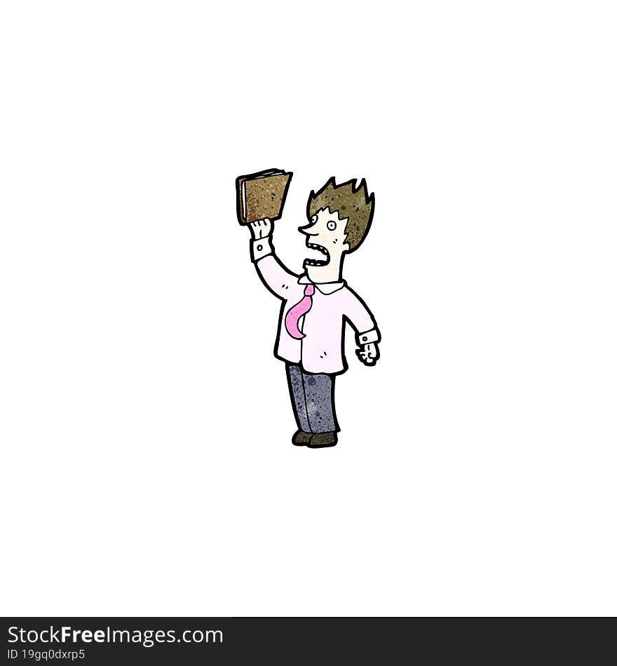 businessman waving file