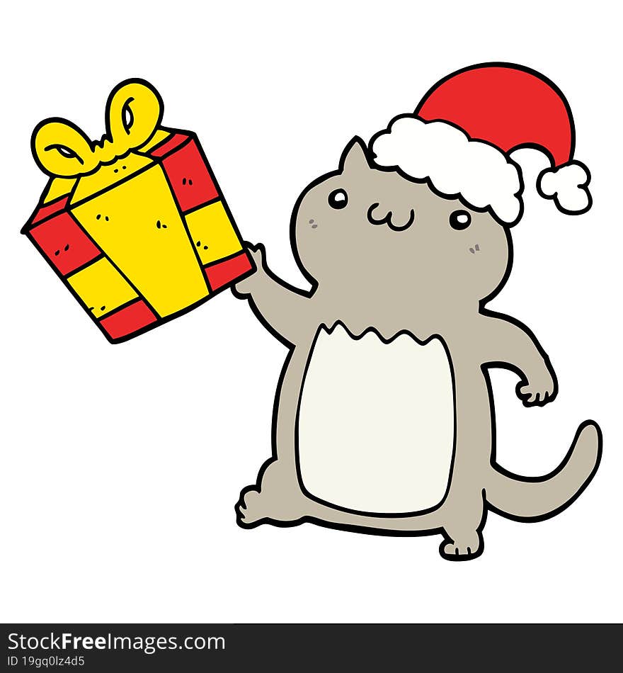 cute cartoon christmas cat