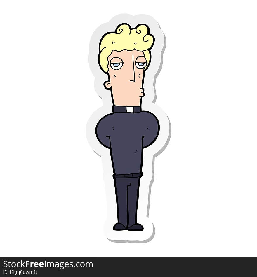 Sticker Of A Cartoon Priest