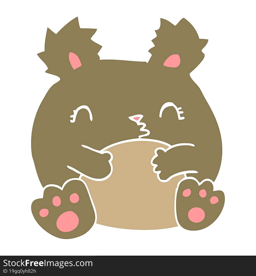 flat color style cartoon bear