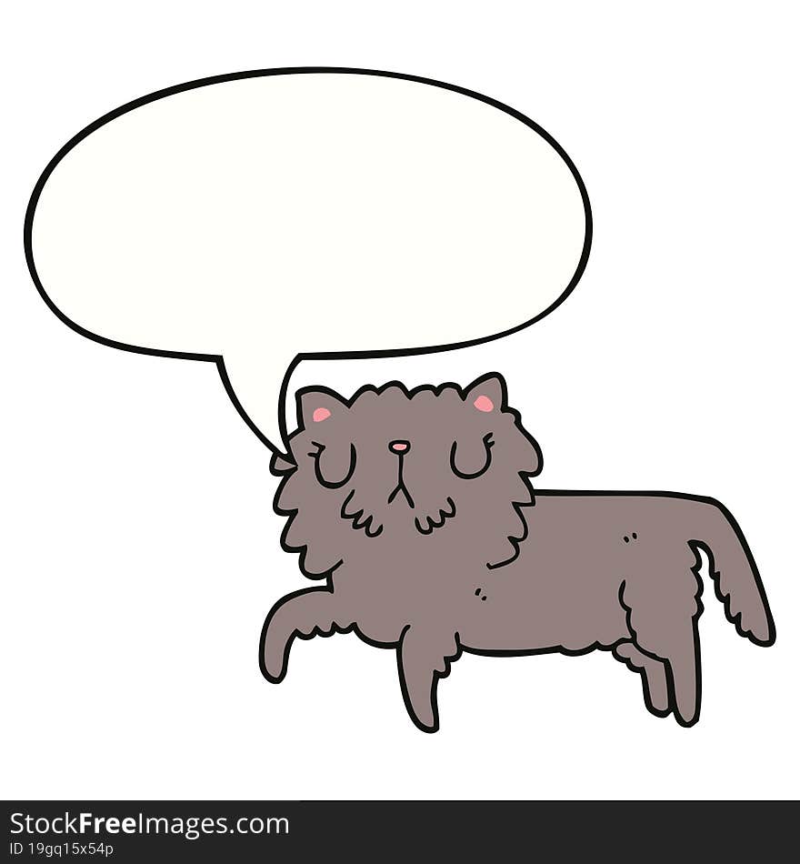 cartoon cat and speech bubble