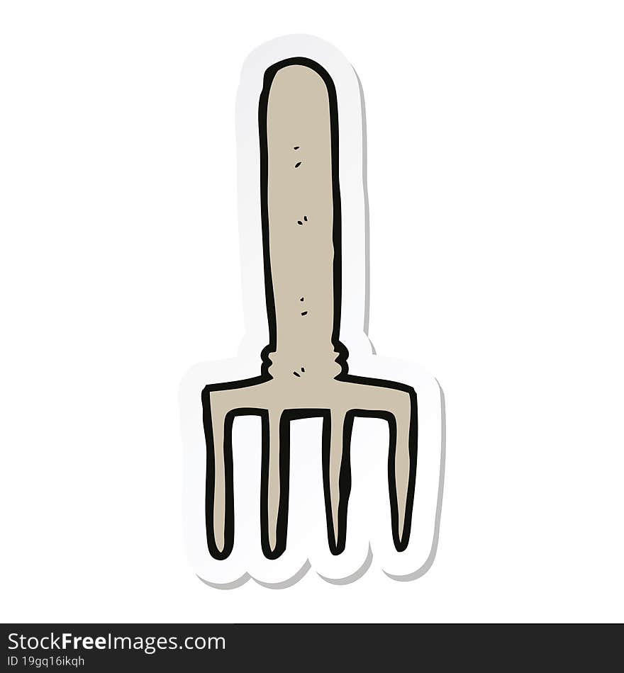 sticker of a cartoon fork