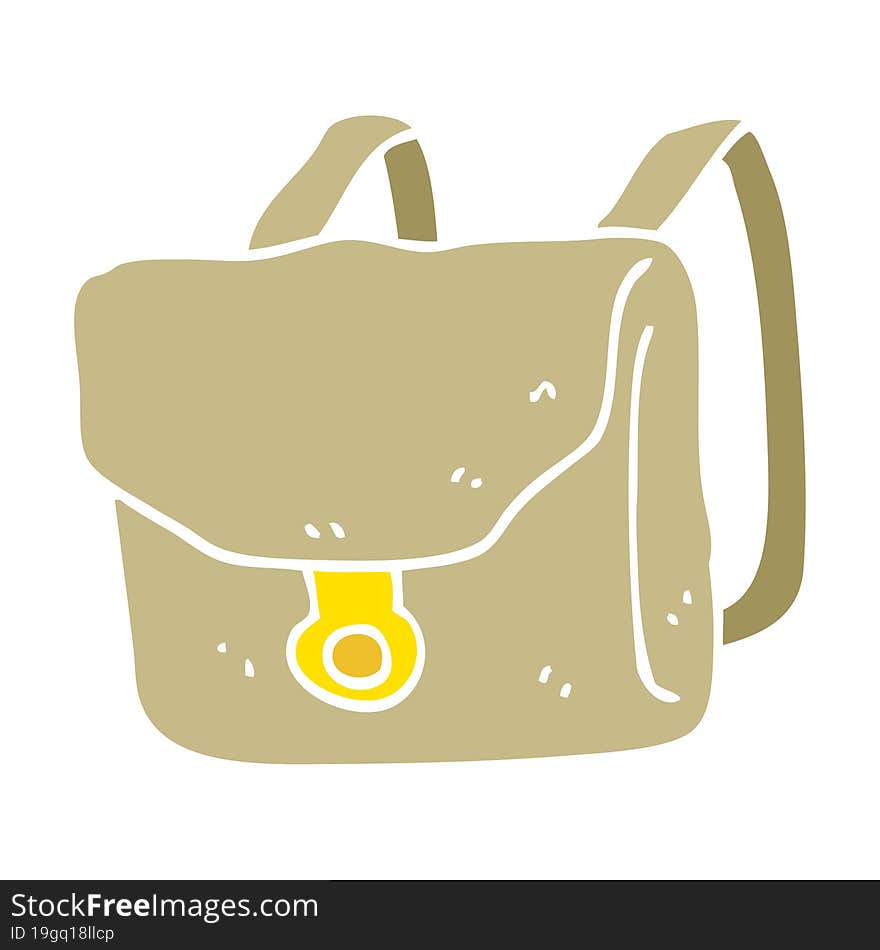 flat color illustration of a cartoon backpack