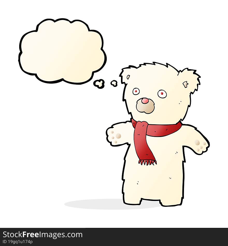 Cartoon Cute Polar Bear With Thought Bubble