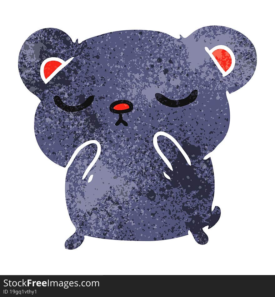 Retro Cartoon Of A Cute Bear